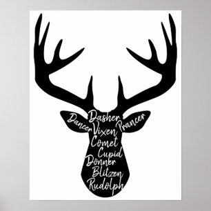 Tiny Reindeer Christmas Poster