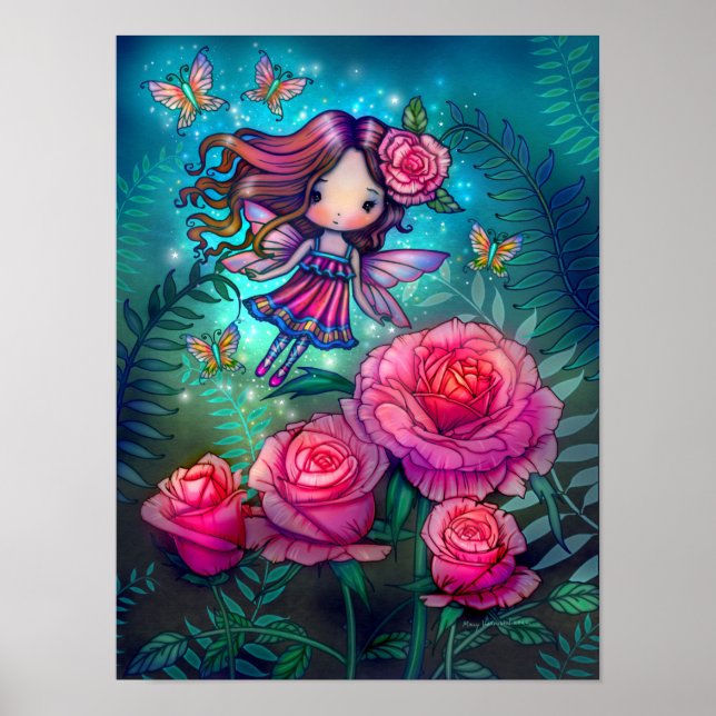 Tiny Rose Fairy Fantasy Art von Molly Harrison Poster (Vorne)