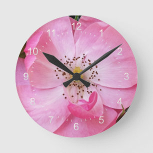 tiny rosebud opens runde wanduhr