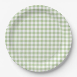 Tiny Sage and White Gingham Pappteller