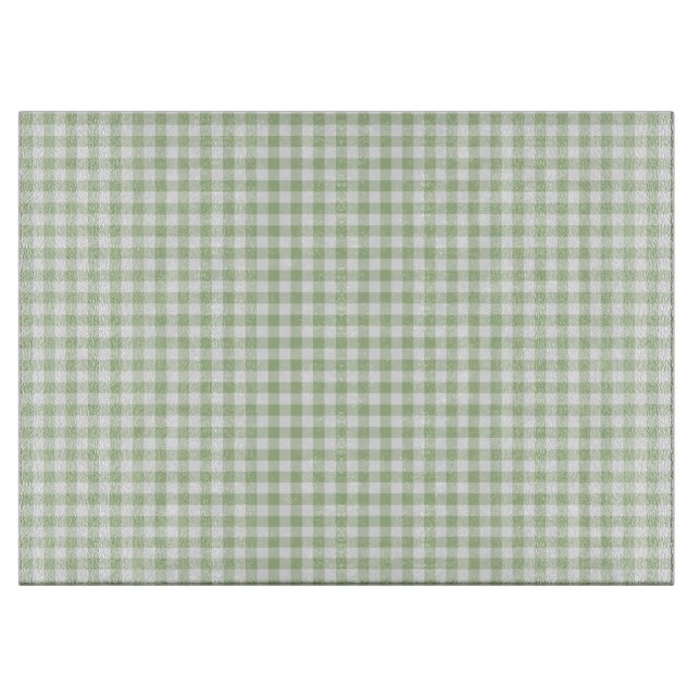Tiny Sage and White Gingham Schneidebrett (Vorderseite)