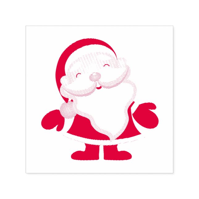 Tiny Santa 1,5" x 1,5" Briefmarke Permastempel (Design)