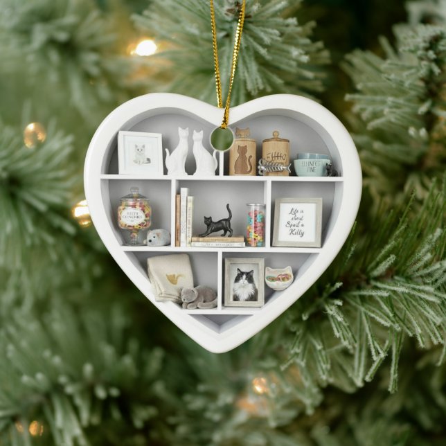 Tiny Shelves  Cat Lover shelf 2D print Cats Keramik Ornament (Baum)