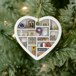 Tiny Shelves: I Love Paris France 2D print French Keramik Ornament