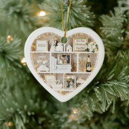 Tiny Shelves Just Married First Christmas Together Keramik Ornament