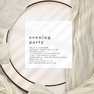 TINY Simple Text Wedding Abend Party laden Mitteilungskarte