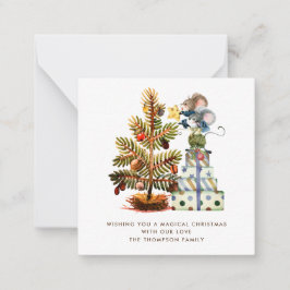 TINY SIZE Niedlich Mäuse Weihnachtsbaum Weihnachts Mitteilungskarte