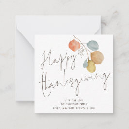 TINY SIZE Trendy Foliage Happy Thanksgiving Card Mitteilungskarte