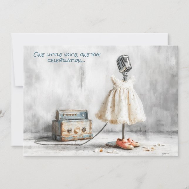 Tiny Songbird - 1. Geburtstagskarl Einladung (Vorderseite)