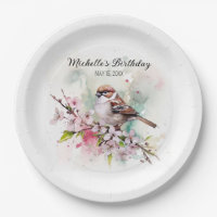 Tiny Sparrow Cherry Blossoms Frühlingsname