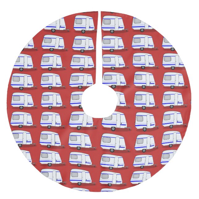 Tiny stromlinienförmige Caravan Thunder_Cove jede  Polyester Weihnachtsbaumdecke (Vorderseite)