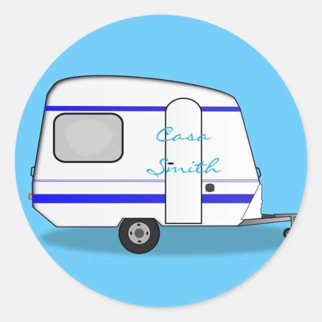Tiny stromlinienförmige Caravan Thunder_Cove jede  Runder Aufkleber (Vorderseite)