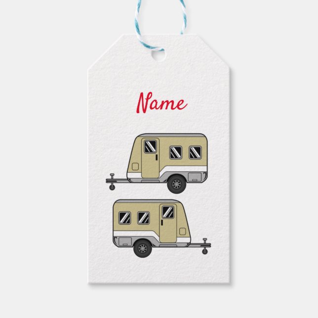 Tiny Tan Caravan Camper Thunder_Cove Geschenkanhänger (Vorderseite)