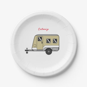 Tiny Tan Caravan Camper Thunder_Cove Pappteller