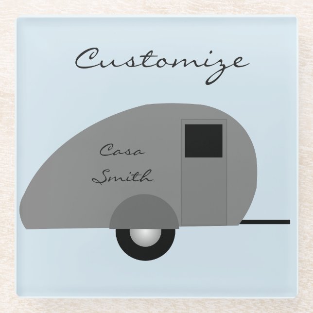 Tiny Teardrop Trailer Thunder_Cove Glasuntersetzer (Vorderseite)