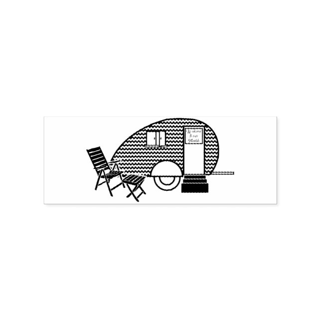 Tiny Teardrop Trailer Thunder_Cove Gummistempel (Prägung)