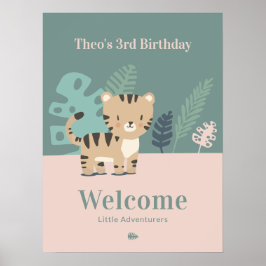 Tiny Tiger Kindergeburtstags-Willkommensschild 18x Poster