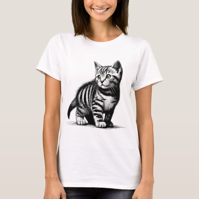 Tiny Tiger - Whiskered Wonder Illustration T-Shirt (Vorderseite)