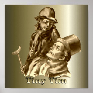 Tiny Tim Christmas Carol mit Bob Cratchit Poster