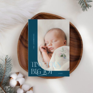 Tiny Toes Big Joy Aquamarine Foto Birth Ankündigung