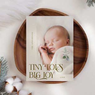 Tiny Toes Big Joy Cream Foto Birth Ankündigung