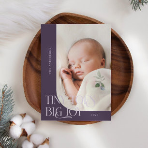 Tiny Toes Big Joy Plum Foto Birth Ankündigung