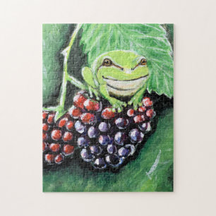 Tiny Tree Frog auf einer BlackBerry-Malerei Puzzle