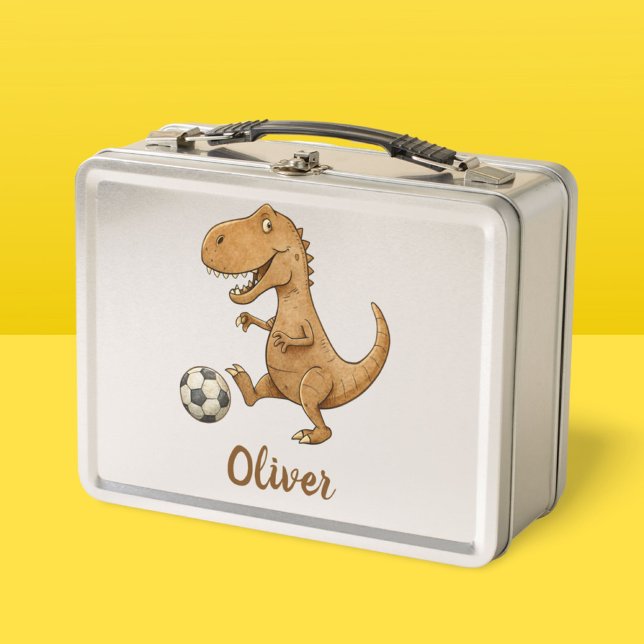 Tiny Trex Personalisiert Fußball spielen Metall Brotdose (Von Creator hochgeladen)