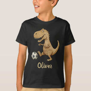 Tiny Trex Personalisiert Fußball spielen T-Shirt