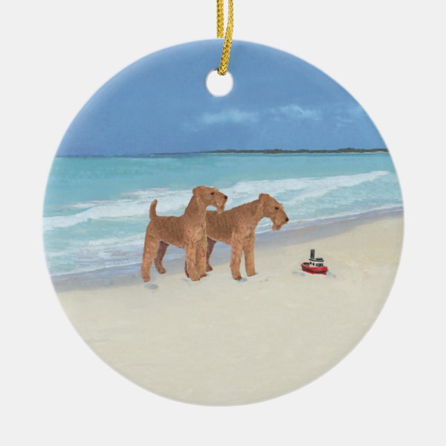 Tiny Tugboat Keramik Ornament (Vorne)