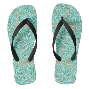Tiny Turtles Sea and Sand ID696 Flip Flops