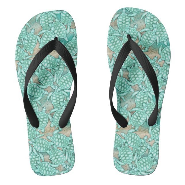 Tiny Turtles Sea and Sand ID696 Flip Flops (Fußbett)