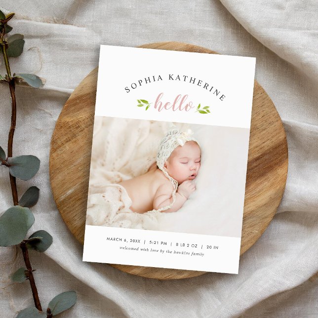 Tiny Twigs Foto Geburtserklärung Ankündigung (Von Creator hochgeladen)