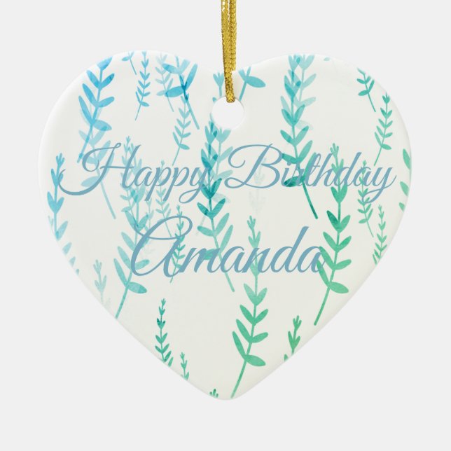 Tiny Twigs mit Blätter Keramik Ornament (Vorne)