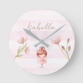 Tiny Twirls – Ballerina  Runde Wanduhr