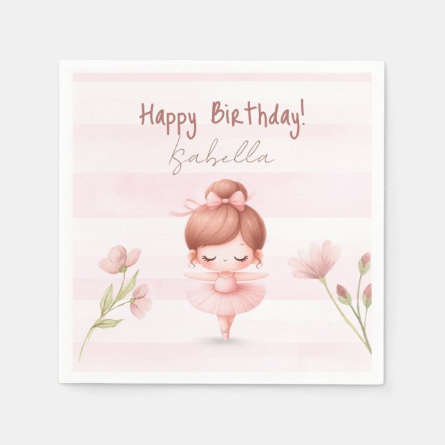 Tiny Twirls – Ballerina  Serviette (Vorderseite)