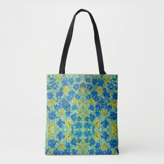 Tiny Vergiss-Me-Not-Bloral Tote Bag (Vorderseite)