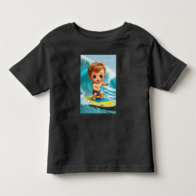 Tiny Wave Rider - Baby Surfer Vibes Kleinkind T-shirt (Vorderseite)