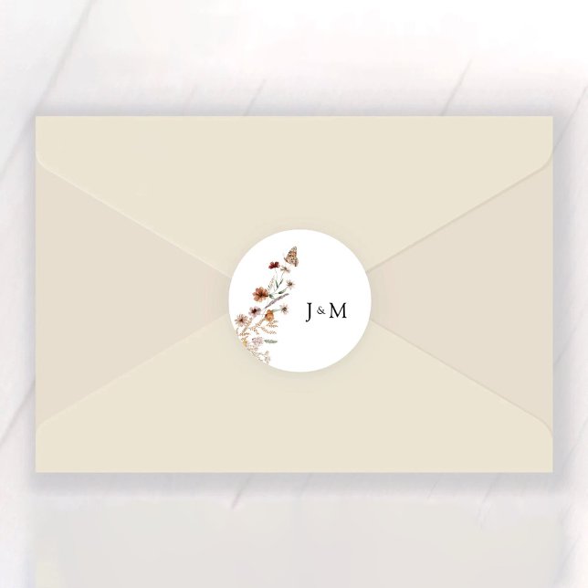 Tiny Wildblume Wedding Classic Round Sticker (Von Creator hochgeladen)