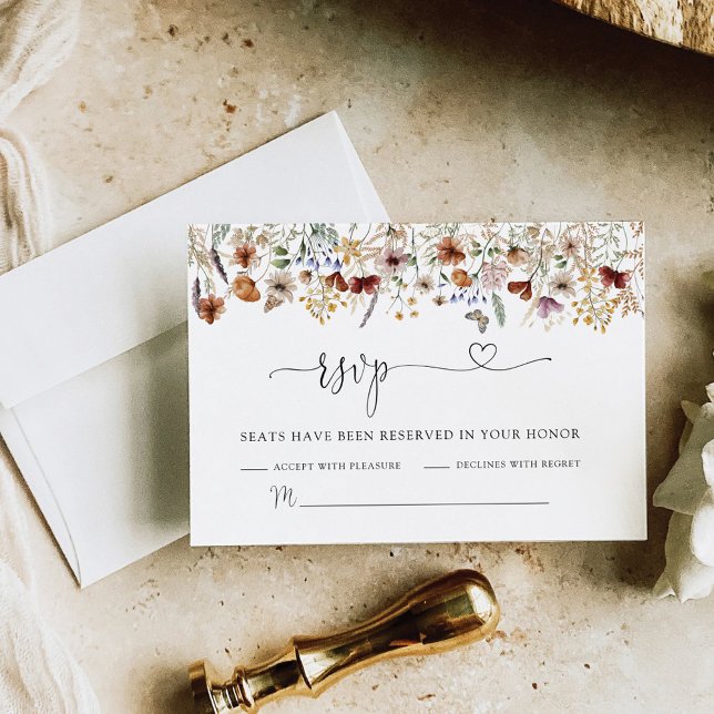 Tiny Wildblume Wedding RSVP Card (Von Creator hochgeladen)