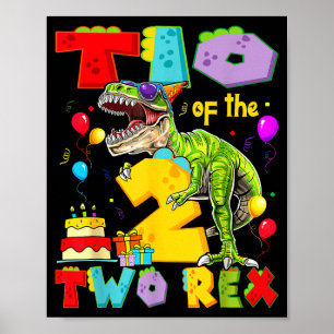 Tio der beiden Rex 2. Geburtstagsjunge Dinosaurier Poster