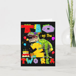 Tio der zwei Rex 2. Geburtstagsjunge Dinosaurier T Karte