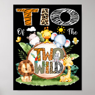 Tio der zwei wilden 2. Geburtstagsjungen Dschungel Poster