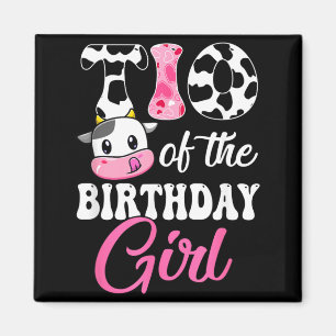 Tio des Geburtstagsmädchens Farmkuh 1. Geburtstag Magnet