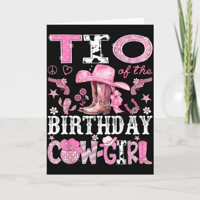 Tio Of The Birthday Cow-girl Nk Disco Rodeo Tio  Karte (Vorderseite)