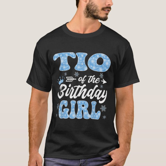 Tio Of The Birthday Girl Snowflakes Winter Christm T-Shirt (Vorderseite)