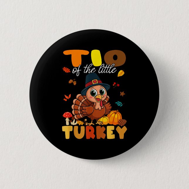 Tio Of The Little Turkey Thanksgiving Baby Shower  Button (Vorderseite)