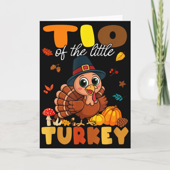Tio Of The Little Turkey Thanksgiving Baby Shower  Karte (Vorderseite)