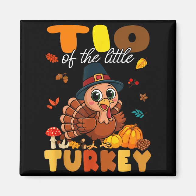 Tio Of The Little Turkey Thanksgiving Baby Shower  Magnet (Vorne)