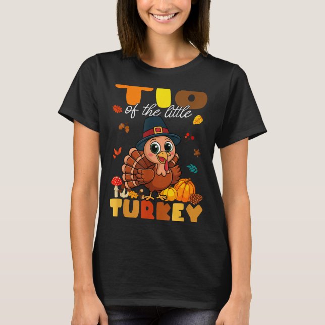 Tio Of The Little Turkey Thanksgiving Baby Shower  T-Shirt (Vorderseite)